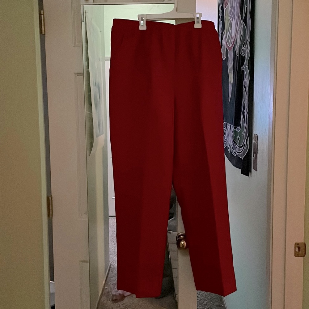 Size 18 red pants. Good for work or casual